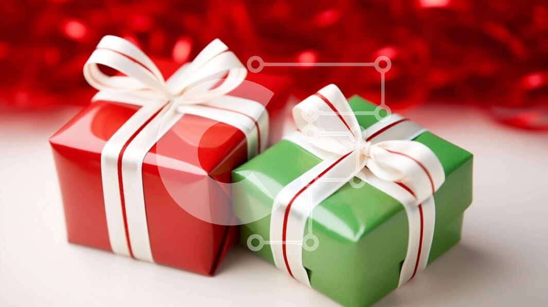 Intra Συλλεκτικό Ξύλινο Παζλ Plywood  4mm - Δύο κουτιά δώρου με κόκκινη και πράσινη συσκευασία και λευκή κορδέλα Σε Ξύλινο Κουτί - Διαστάσεις: 10x10 cm – 25 κομμάτια