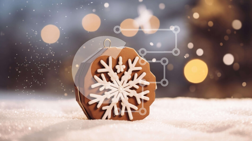 Intra Συλλεκτικό Ξύλινο Παζλ Plywood  4mm - Στολίδι διακοπών στο χιόνι σε σχήμα νιφάδας χιονιού Σε Ξύλινο Κουτί - Διαστάσεις: 10x10 cm – 25 κομμάτια