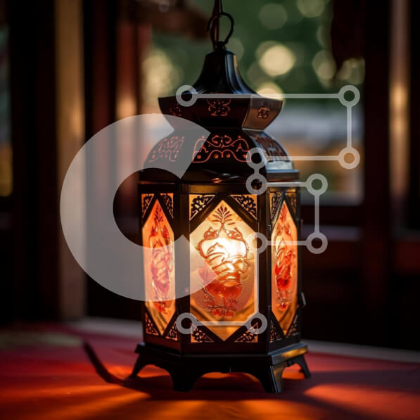 Intra Συλλεκτικό Ξύλινο Παζλ Plywood  4mm - Άνετο δωμάτιο με περίτεχνο φανάρι στο τραπέζι Σε Ξύλινο Κουτί - Διαστάσεις Puzzle: 10x10 cm – 25 κομμάτια