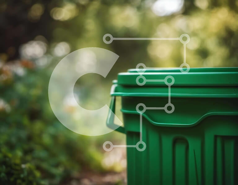 Intra Συλλεκτικό Ξύλινο Παζλ Plywood  4mm - Πράσινος κάδος απορριμμάτων σε φυσικό περιβάλλον Σε Ξύλινο Κουτί - Διαστάσεις: 10x10 cm – 25 κομμάτια