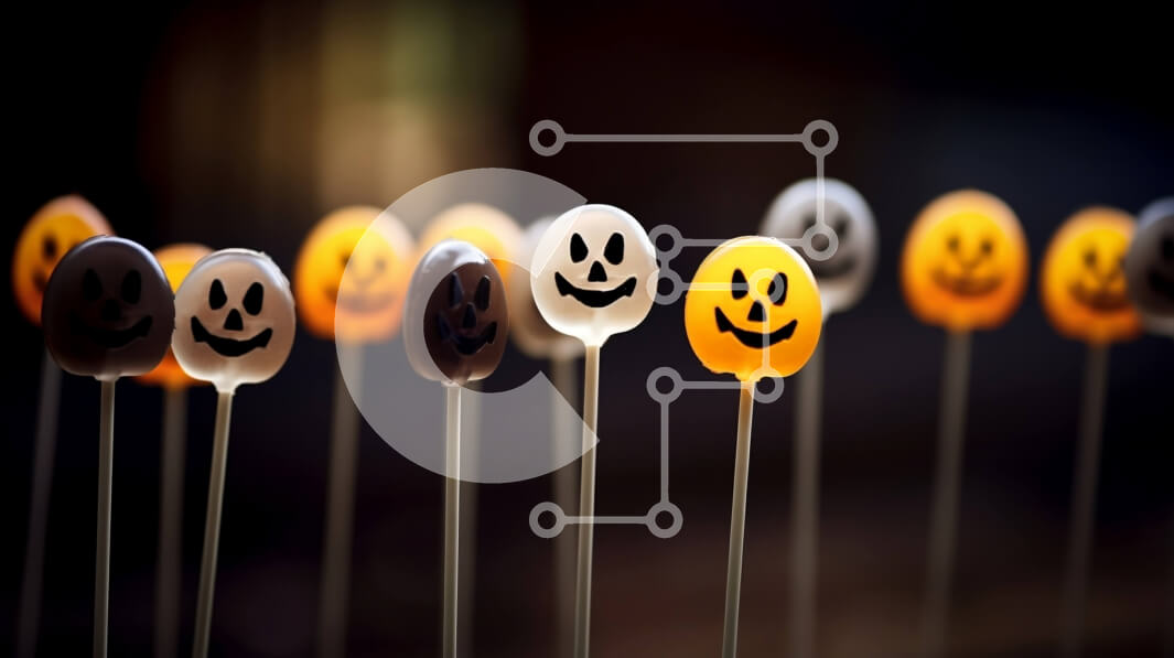 Intra Συλλεκτικό Ξύλινο Παζλ Plywood  4mm - Γλειφιτζούρια με θέμα το Halloween με χαμογελαστά πρόσωπα Σε Ξύλινο Κουτί - Διαστάσεις Puzzle: 10x10 cm – 25 κομμάτια