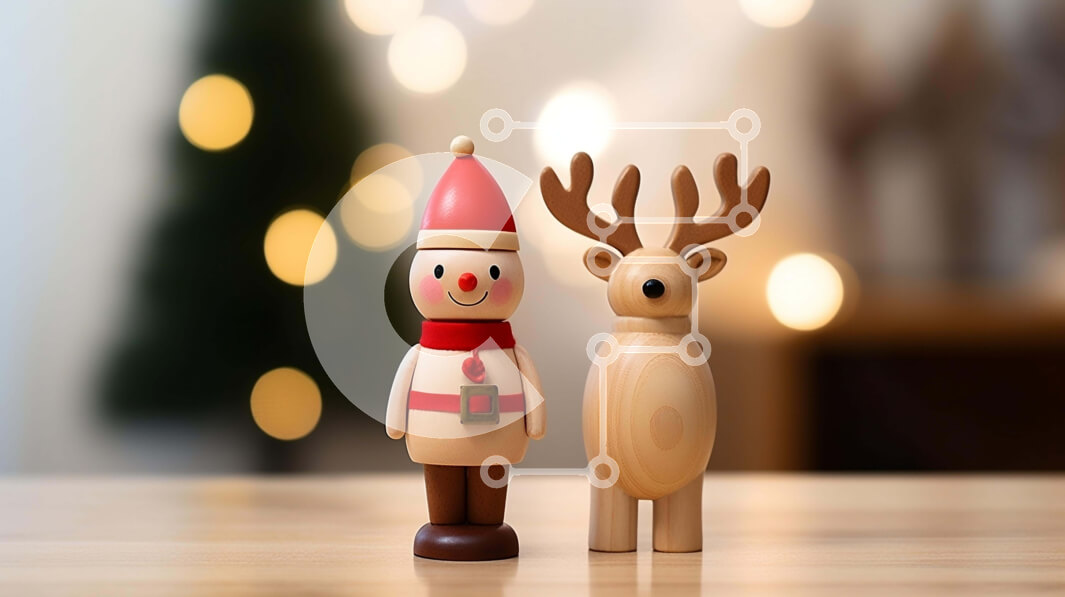 Intra Συλλεκτικό Ξύλινο Παζλ Plywood  4mm - Γιορτή διακοπών με ξύλινα ειδώλια ταράνδων Σε Ξύλινο Κουτί - Διαστάσεις: 10x10 cm – 25 κομμάτια