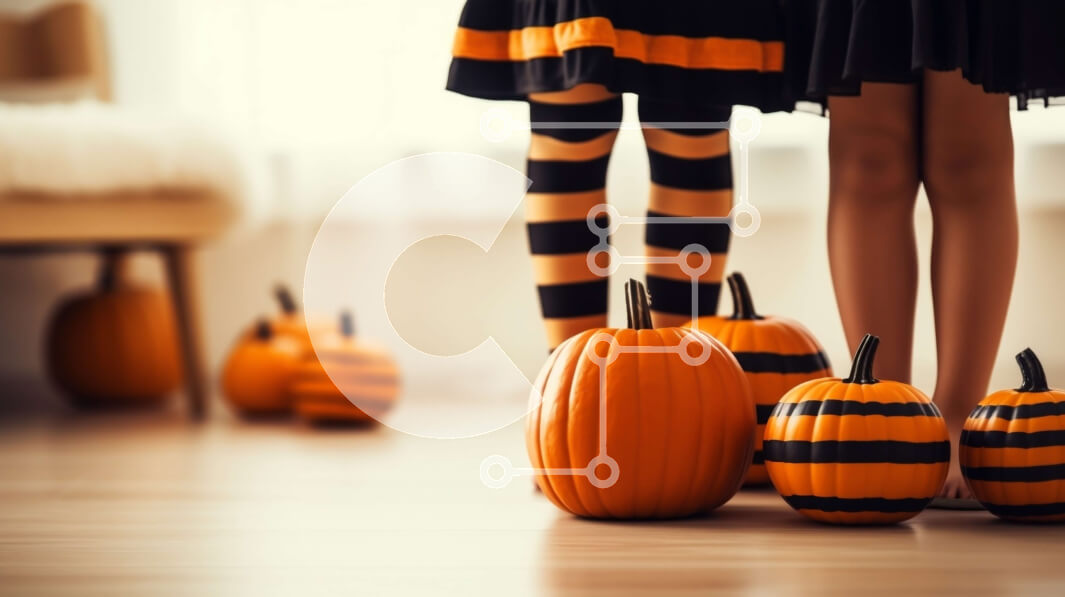 Intra Συλλεκτικό Ξύλινο Παζλ Plywood  4mm - Δύο κορίτσια ντυμένα για το Halloween με κολοκύθες και καραμέλα Σε Ξύλινο Κουτί - Διαστάσεις: 10x10 cm – 25 κομμάτια