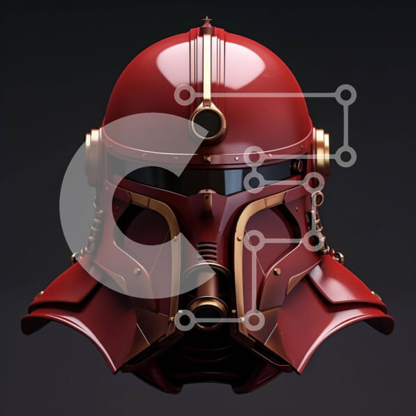 Intra Συλλεκτικό Ξύλινο Παζλ Plywood  4mm - Κόκκινο και Χρυσό Κράνος Star Wars Σε Ξύλινο Κουτί - Διαστάσεις Puzzle: 10x10 cm – 25 κομμάτια