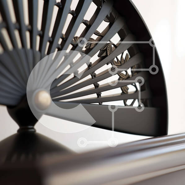 Intra Συλλεκτικό Ξύλινο Παζλ Plywood  4mm - Περίπλοκος ανεμιστήρας σε μαύρο και χρυσό Σε Ξύλινο Κουτί - Διαστάσεις Puzzle: 10x10 cm – 25 κομμάτια