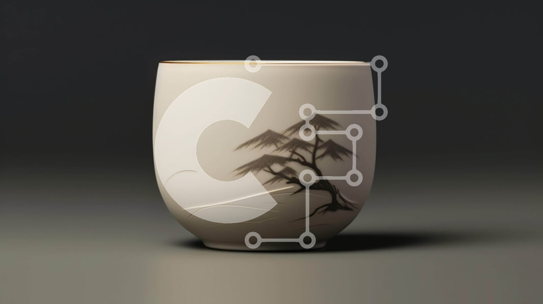 Intra Συλλεκτικό Ξύλινο Παζλ Plywood  4mm - Λευκό Κύπελλο με περίπλοκο σχέδιο δέντρου Σε Ξύλινο Κουτί - Διαστάσεις: 10x10 cm – 25 κομμάτια