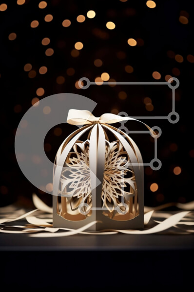 Intra Συλλεκτικό Ξύλινο Παζλ Plywood  4mm - Χάρτινο κουτί δώρου σε χρυσό χρώμα με κομφετί Σε Ξύλινο Κουτί - Διαστάσεις Puzzle: 10x10 cm – 25 κομμάτια