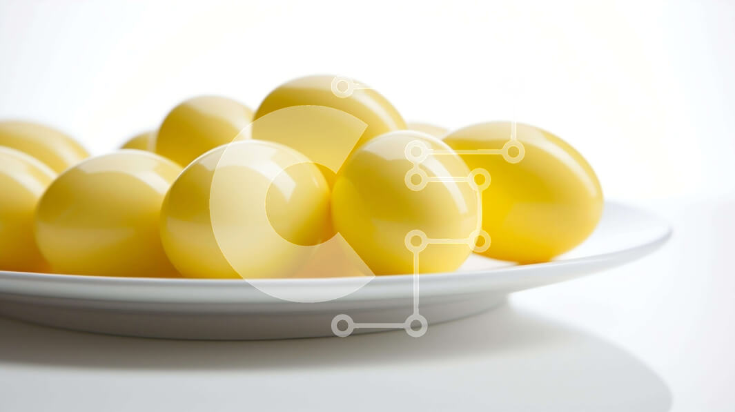 Σετ των 2 Intra Συλλεκτικό Ξύλινο Παζλ Plywood  4mm - Λευκό πιάτο με κίτρινα αυγά Σε Ξύλινο Κουτί - Διαστάσεις: 10x10 cm – 25 κομμάτια