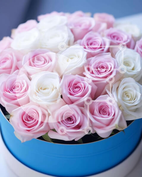 Intra Συλλεκτικό Ξύλινο Παζλ Plywood  4mm - Floral σύνθεση σε μπλε κουτί Σε Ξύλινο Κουτί - Διαστάσεις Puzzle: 10x10 cm – 25 κομμάτια