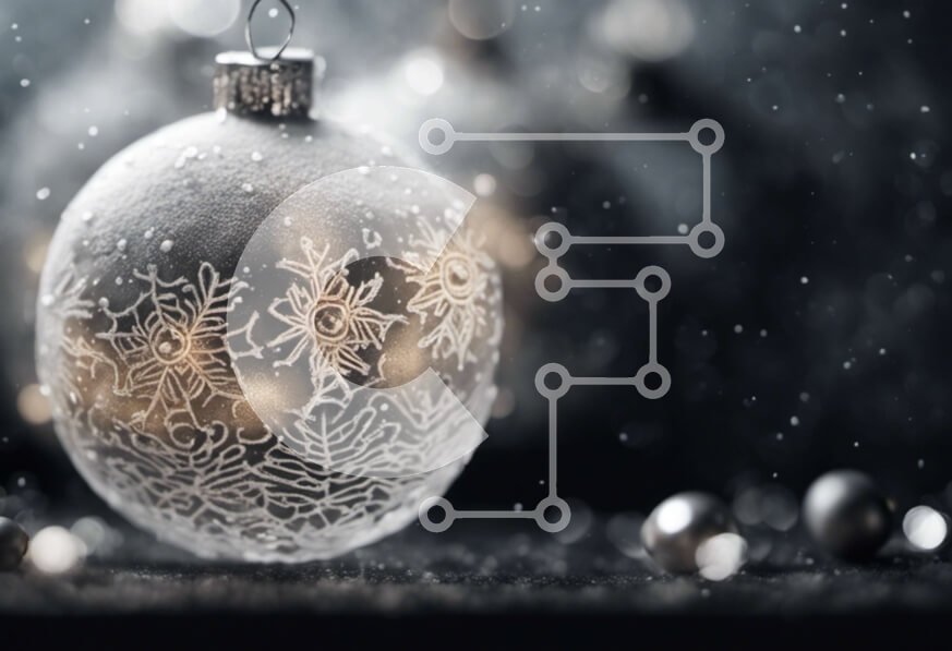 Intra Συλλεκτικό Ξύλινο Παζλ Plywood  4mm - Ασημένια χριστουγεννιάτικη μπάλα με νιφάδες χιονιού Σε Ξύλινο Κουτί - Διαστάσεις: 10x10 cm – 25 κομμάτια