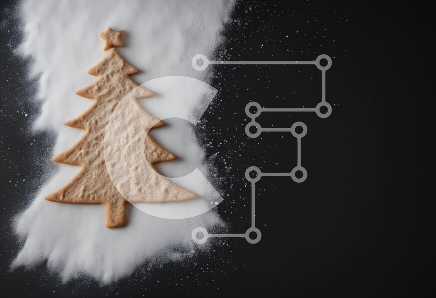 Σετ των 2 Intra Συλλεκτικό Ξύλινο Παζλ Plywood  4mm - Αναποδογυρισμένο μπισκότο χριστουγεννιάτικο δέντρο με μελόψωμο Σε Ξύλινο Κουτί - Διαστάσεις: 10x10 cm – 25 κομμάτια