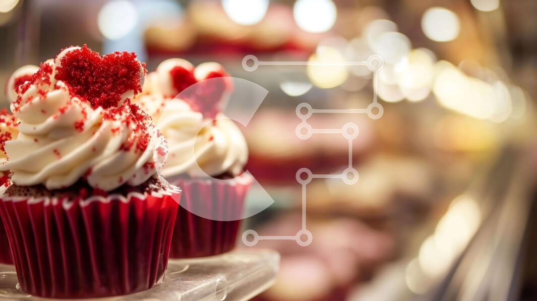 Σετ των 2 Intra Συλλεκτικό Ξύλινο Παζλ Plywood  4mm - Κόκκινα Cupcakes με Πάγωμα σε σχήμα καρδιάς και Πασπαλίσματα Σε Ξύλινο Κουτί - Διαστάσεις: 10x10 cm – 25 κομμάτια