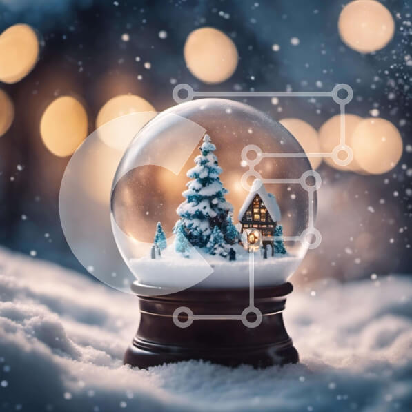 Intra Συλλεκτικό Ξύλινο Παζλ Plywood  4mm - Snow Globe με διακοσμητικό χριστουγεννιάτικο δέντρο σε χιονισμένο φόντο Σε Ξύλινο Κουτί - Διαστάσεις Puzzle: 10x10 cm – 25 κομμάτια