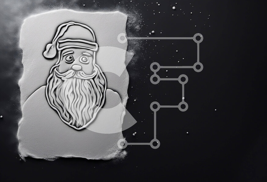 Intra Συλλεκτικό Ξύλινο Παζλ Plywood  4mm - Χαρακτήρας Άγιου Βασίλη σε χιονισμένο χαρτί Σε Ξύλινο Κουτί - Διαστάσεις Puzzle: 10x10 cm – 25 κομμάτια