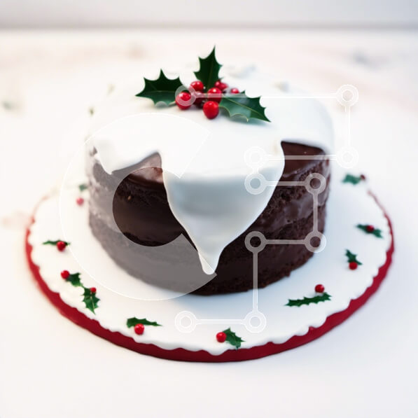 Σετ των 2 Intra Συλλεκτικό Ξύλινο Παζλ Plywood  4mm - Κέικ σοκολάτας με φύλλα πουρνάρι και γλάσο Σε Ξύλινο Κουτί - Διαστάσεις: 10x10 cm – 25 κομμάτια