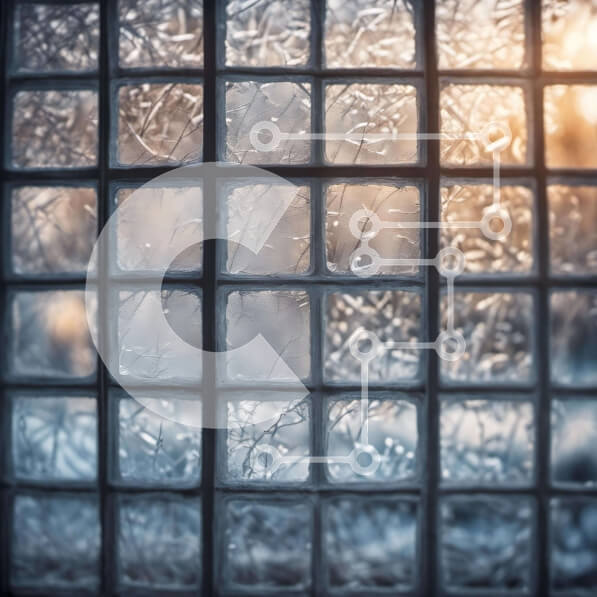 Intra Συλλεκτικό Ξύλινο Παζλ Plywood  4mm - Χειμερινό παράθυρο με παγωμένο γυαλί και νιφάδες χιονιού Σε Ξύλινο Κουτί - Διαστάσεις Puzzle: 10x10 cm – 25 κομμάτια