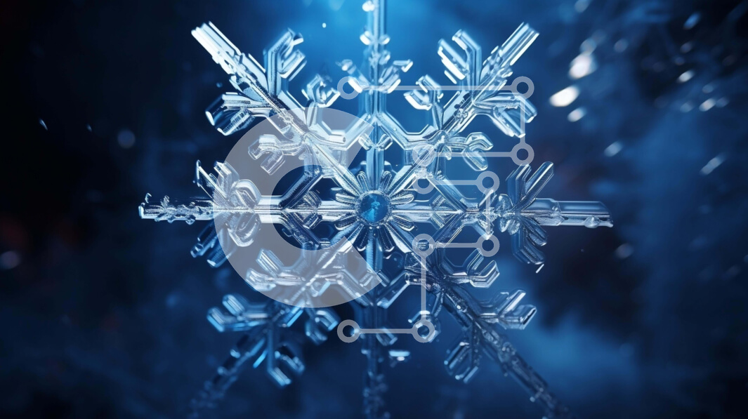 Intra Συλλεκτικό Ξύλινο Παζλ Plywood  4mm - Γυάλινο στολίδι νιφάδα χιονιού σε μπλε φόντο Σε Ξύλινο Κουτί - Διαστάσεις: 10x10 cm – 25 κομμάτια