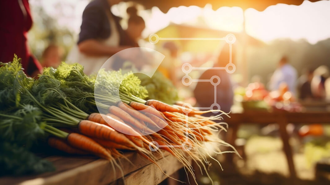 Σετ των 2 Intra Συλλεκτικό Ξύλινο Παζλ Plywood  4mm - Φρέσκα καρότα σε μια υπαίθρια αγορά Σε Ξύλινο Κουτί - Διαστάσεις: 10x10 cm – 25 κομμάτια