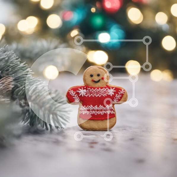 Intra Συλλεκτικό Ξύλινο Παζλ Plywood  4mm - Μπισκότο μελόψωμο με διακοσμητικό πουλόβερ στο χριστουγεννιάτικο τραπέζι Σε Ξύλινο Κουτί - Διαστάσεις: 10x10 cm – 25 κομμάτια