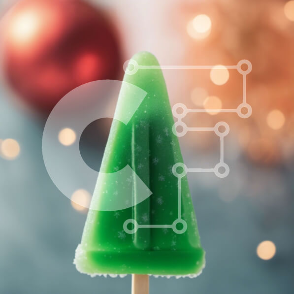 Intra Συλλεκτικό Ξύλινο Παζλ Plywood  4mm - Γιορτινό Χριστουγεννιάτικο Popsicle με Διακοσμητικά Σε Ξύλινο Κουτί - Διαστάσεις Puzzle: 10x10 cm – 25 κομμάτια