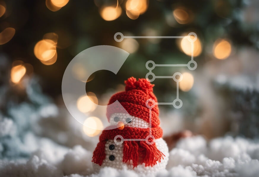 Intra Συλλεκτικό Ξύλινο Παζλ Plywood  4mm - Κόκκινο στολίδι χιονάνθρωπος με πολύχρωμα φώτα και διακοσμητικά Σε Ξύλινο Κουτί - Διαστάσεις: 10x10 cm – 25 κομμάτια