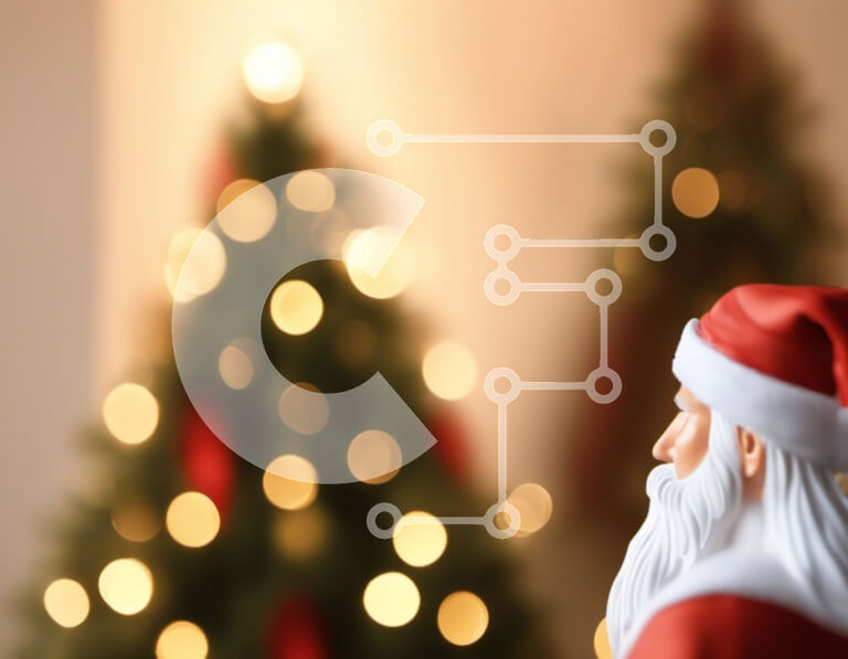 Intra Συλλεκτικό Ξύλινο Παζλ Plywood  4mm - Ειδώλιο Άγιου Βασίλη μπροστά από ένα διακοσμημένο χριστουγεννιάτικο δέντρο Σε Ξύλινο Κουτί - Διαστάσεις: 10x10 cm – 25 κομμάτια