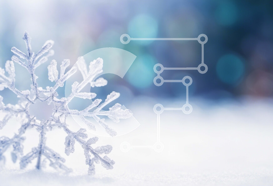 Intra Συλλεκτικό Ξύλινο Παζλ Plywood  4mm - Νιφάδα χιονιού στο χιόνι με αφηρημένο φόντο Σε Ξύλινο Κουτί - Διαστάσεις Puzzle: 10x10 cm – 25 κομμάτια