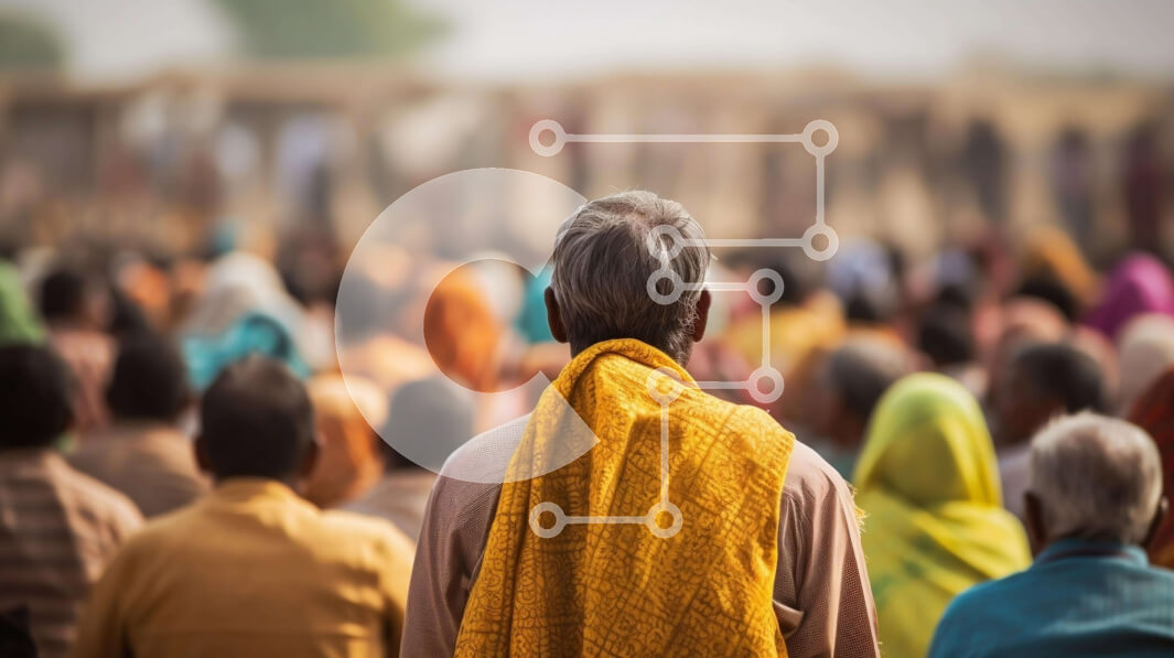 Intra Συλλεκτικό Ξύλινο Παζλ Plywood  4mm - Μεγάλο πλήθος ανθρώπων που στέκεται σε εξωτερικούς χώρους Σε Ξύλινο Κουτί - Διαστάσεις Puzzle: 10x10 cm – 25 κομμάτια