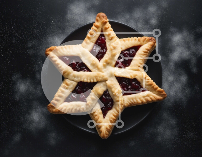 Σετ των 2 Intra Συλλεκτικό Ξύλινο Παζλ Plywood  4mm - Ζύμη Cranberry σε σχήμα αστεριού σε μαύρο φόντο Σε Ξύλινο Κουτί - Διαστάσεις: 10x10 cm – 25 κομμάτια