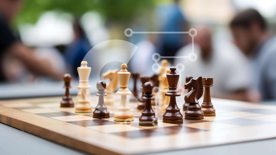 Intra Συλλεκτικό Ξύλινο Παζλ Plywood  4mm - Σκακιέρα με ξύλινα κομμάτια και ανθρώπους Σε Ξύλινο Κουτί - Διαστάσεις Puzzle: 10x10 cm – 25 κομμάτια