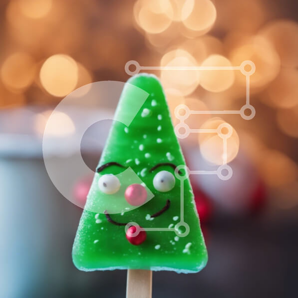 Σετ των 2 Intra Συλλεκτικό Ξύλινο Παζλ Plywood  4mm - Πράσινο Popsicle με διακόσμηση ματιών, μύτης και στόματος Σε Ξύλινο Κουτί - Διαστάσεις: 10x10 cm – 25 κομμάτια