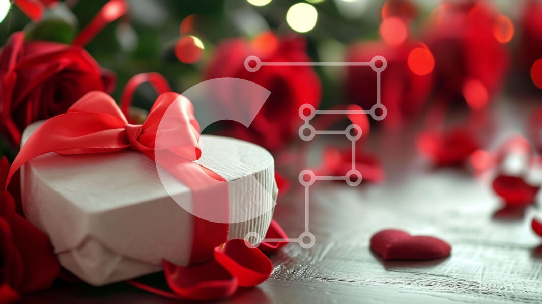 Intra Συλλεκτικό Ξύλινο Παζλ Plywood  4mm - Δώρο του Αγίου Βαλεντίνου - Δώρο σε σχήμα καρδιάς και κόκκινα τριαντάφυλλα Σε Ξύλινο Κουτί - Διαστάσεις: 10x10 cm – 25 κομμάτια