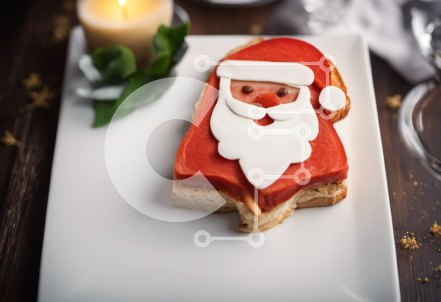 Σετ των 2 Intra Συλλεκτικό Ξύλινο Παζλ Plywood  4mm - Σάντουιτς Άγιου Βασίλη με γιορτινό κερί Σε Ξύλινο Κουτί - Διαστάσεις: 10x10 cm – 25 κομμάτια