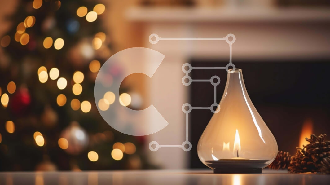 Intra Συλλεκτικό Ξύλινο Παζλ Plywood  4mm - Χριστουγεννιάτικες γιορτινές διακοσμήσεις με γυάλινο βάζο στο φως των κεριών και κουκουνάρια Σε Ξύλινο Κουτί - Διαστάσεις: 10x10 cm – 25 κομμάτια