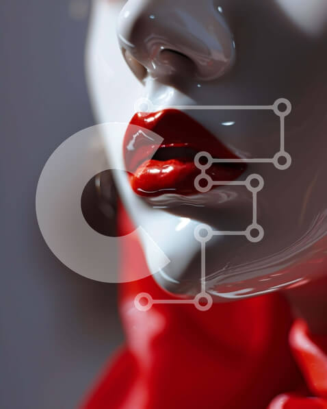 Intra Συλλεκτικό Ξύλινο Παζλ Plywood  4mm - Κοντινό πλάνο κομψά ντυμένης γυναίκας με πλαστικό φόρεμα Σε Ξύλινο Κουτί - Διαστάσεις Puzzle: 10x10 cm – 25 κομμάτια