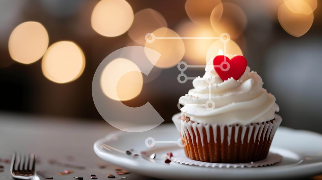 Σετ των 2 Intra Συλλεκτικό Ξύλινο Παζλ Plywood  4mm - Cupcake του Αγίου Βαλεντίνου με καρδιές και σαντιγί Σε Ξύλινο Κουτί - Διαστάσεις: 10x10 cm – 25 κομμάτια