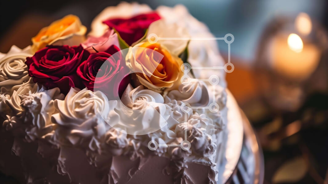 Σετ των 2 Intra Συλλεκτικό Ξύλινο Παζλ Plywood  4mm - Κέικ σε σχήμα καρδιάς με λευκό πάγωμα και πολύχρωμα τριαντάφυλλα Σε Ξύλινο Κουτί - Διαστάσεις: 10x10 cm – 25 κομμάτια