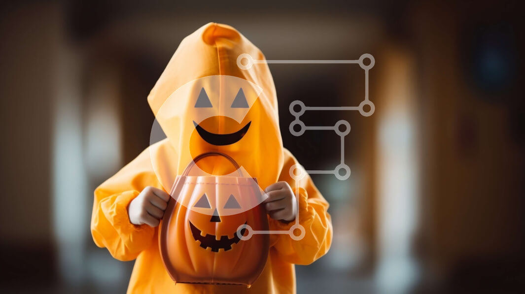 Intra Συλλεκτικό Ξύλινο Παζλ Plywood  4mm - Παιδί με αποκριάτικη στολή με δοχείο κολοκύθας Σε Ξύλινο Κουτί - Διαστάσεις: 10x10 cm – 25 κομμάτια