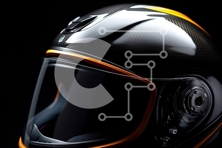 Intra Συλλεκτικό Ξύλινο Παζλ Plywood  4mm - Επαγγελματικό κράνος μοτοσυκλέτας με διαφανές γείσο Σε Ξύλινο Κουτί - Διαστάσεις Puzzle: 10x10 cm – 25 κομμάτια