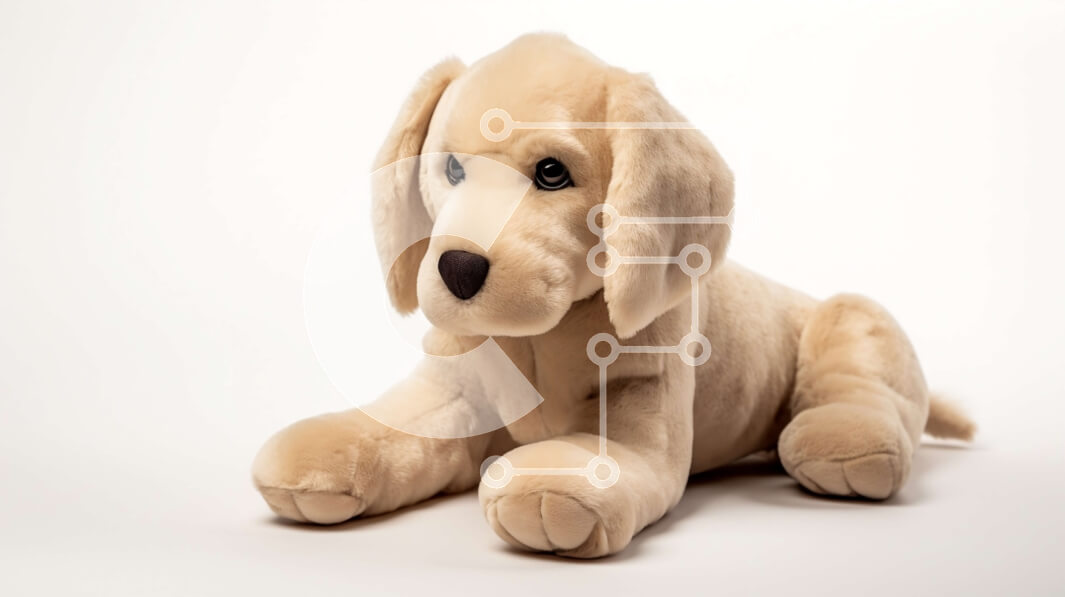 Intra Συλλεκτικό Ξύλινο Παζλ Plywood  4mm - Tan Stuffed Dog ξαπλωμένος Σε Ξύλινο Κουτί - Διαστάσεις: 10x10 cm – 25 κομμάτια