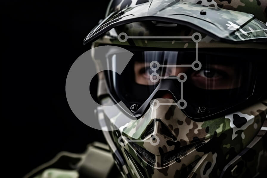 Intra Συλλεκτικό Ξύλινο Παζλ Plywood  4mm - Άτομο με εξοπλισμό καμουφλάζ σε στυλ αεροπόρου Σε Ξύλινο Κουτί - Διαστάσεις Puzzle: 10x10 cm – 25 κομμάτια