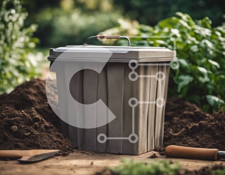 Intra Συλλεκτικό Ξύλινο Παζλ Plywood  4mm - Εργαλεία κηπουρικής και κάδος απορριμμάτων σε έναν κήπο Σε Ξύλινο Κουτί - Διαστάσεις: 10x10 cm – 25 κομμάτια