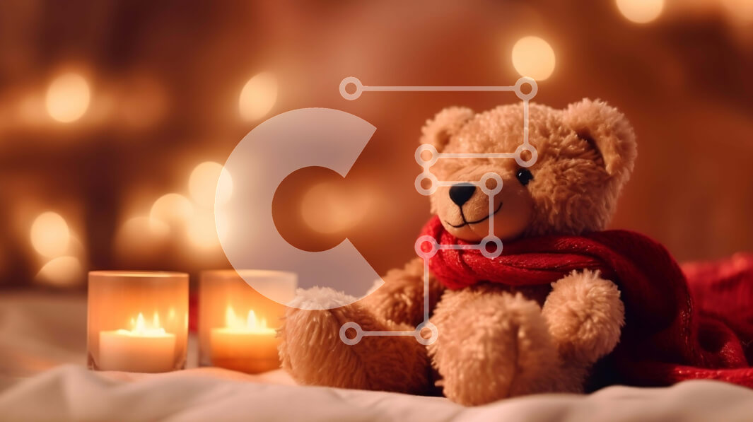 Intra Συλλεκτικό Ξύλινο Παζλ Plywood  4mm - Αρκουδάκι με κεριά σε κρεβάτι Σε Ξύλινο Κουτί - Διαστάσεις: 10x10 cm – 25 κομμάτια