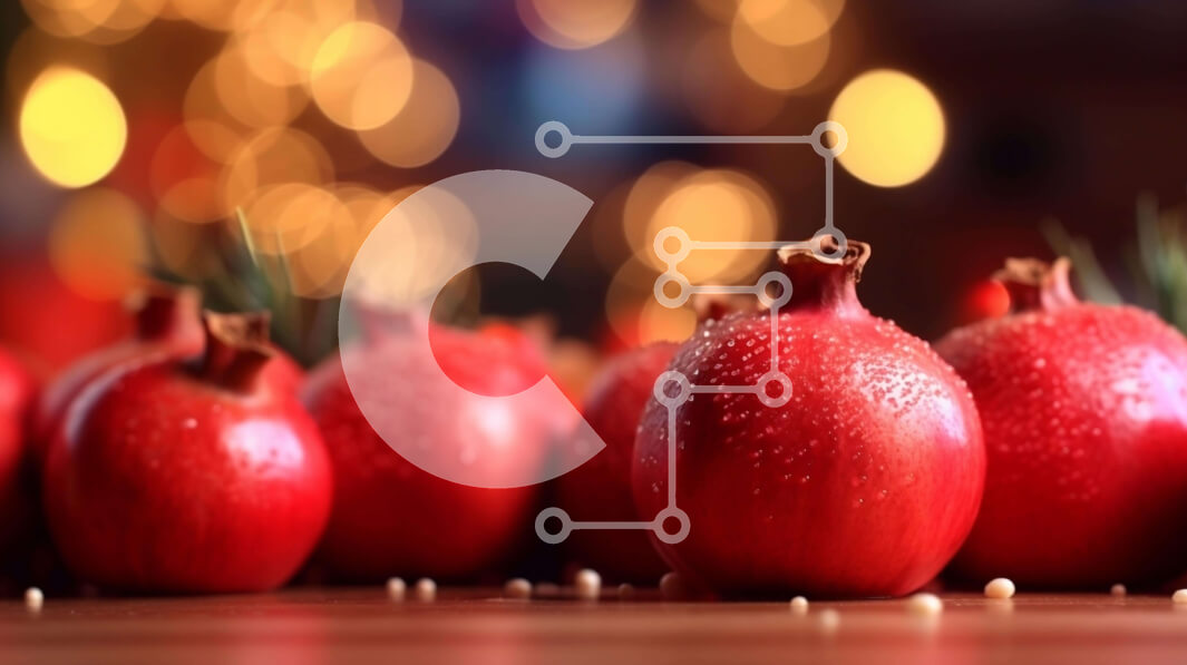 Σετ των 2 Intra Συλλεκτικό Ξύλινο Παζλ Plywood  4mm - Γιορτινά ρόδια στο τραπέζι Σε Ξύλινο Κουτί - Διαστάσεις: 10x10 cm – 25 κομμάτια