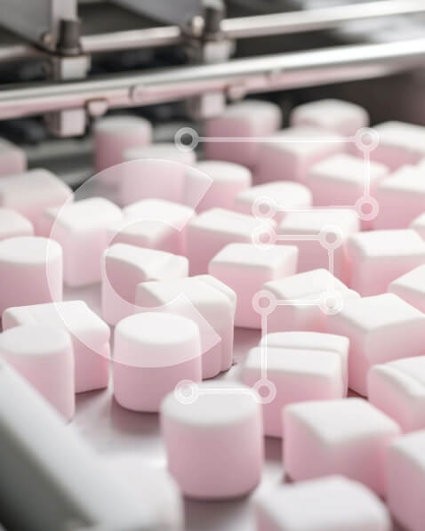 Σετ των 2 Intra Συλλεκτικό Ξύλινο Παζλ Plywood  4mm - Μηχανή Παραγωγής Marshmallow σε Ροζ και Λευκό Σε Ξύλινο Κουτί - Διαστάσεις: 10x10 cm – 25 κομμάτια