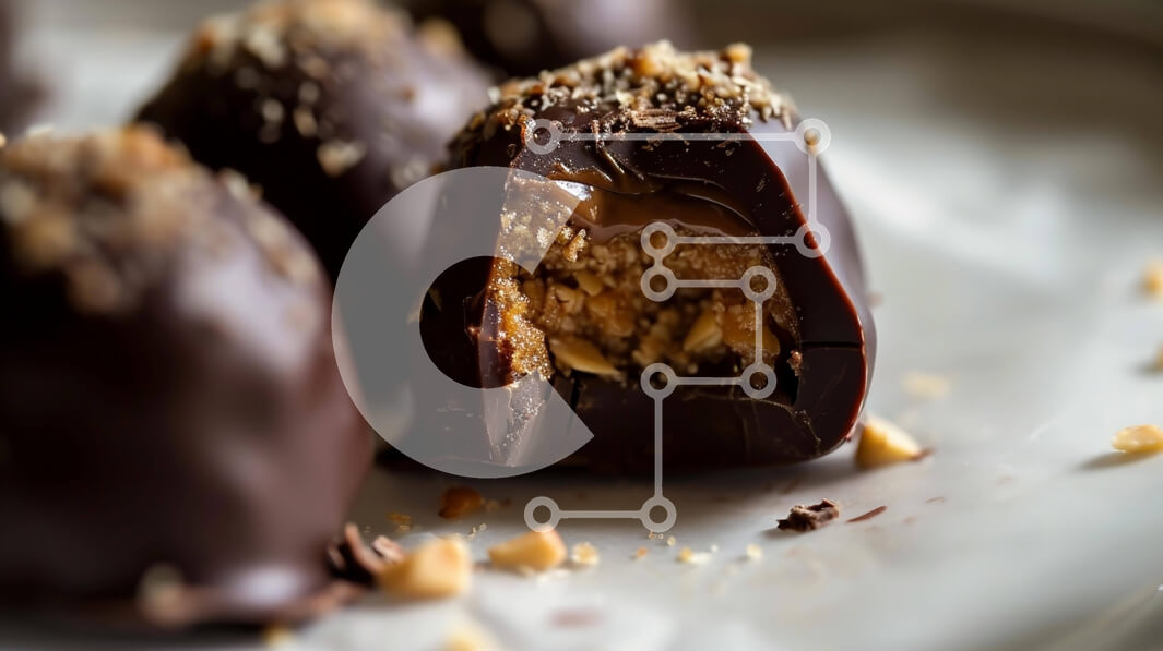 Σετ των 2 Intra Συλλεκτικό Ξύλινο Παζλ Plywood  4mm - Decadent τρούφες σοκολάτας με ξηρούς καρπούς Σε Ξύλινο Κουτί - Διαστάσεις: 10x10 cm – 25 κομμάτια