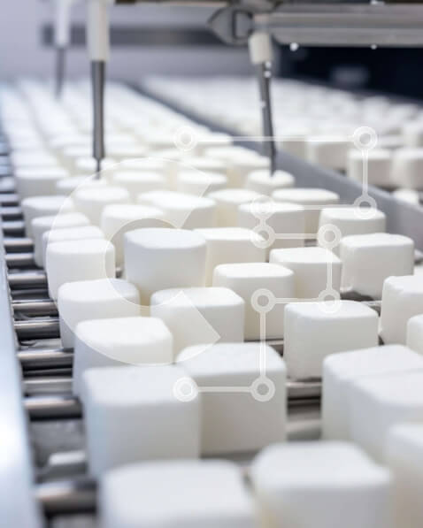 Σετ των 2 Intra Συλλεκτικό Ξύλινο Παζλ Plywood  4mm - Μεταφορική ταινία με Λευκά Marshmallows και Μηχανήματα Κατασκευής Σε Ξύλινο Κουτί - Διαστάσεις: 10x10 cm – 25 κομμάτια