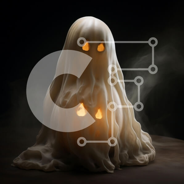 Intra Συλλεκτικό Ξύλινο Παζλ Plywood  4mm - Λευκή κολοκύθα με φαντάσματα που κάθονται στην κορυφή Σε Ξύλινο Κουτί - Διαστάσεις: 10x10 cm – 25 κομμάτια