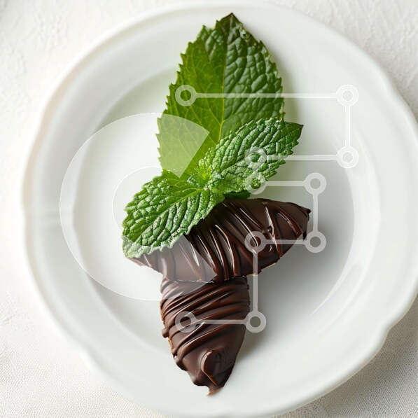 Σετ των 2 Intra Συλλεκτικό Ξύλινο Παζλ Plywood  4mm - Φράουλες καλυμμένες με σοκολάτα με γαρνιτούρα μέντας Σε Ξύλινο Κουτί - Διαστάσεις: 10x10 cm – 25 κομμάτια