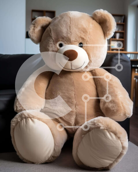 Intra Συλλεκτικό Ξύλινο Παζλ Plywood  4mm - Μεγάλο καφέ αρκουδάκι στο σαλόνι Σε Ξύλινο Κουτί - Διαστάσεις: 10x10 cm – 25 κομμάτια